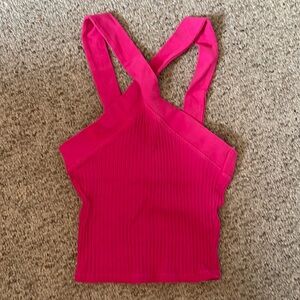 Ink Ribbed Cross Top